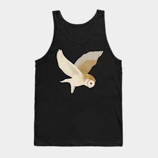 Barn Owl in flight with purple sky Tank Top